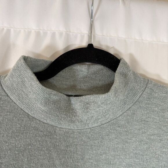 Madewell Sweater Women's Small Grey Ribbed Turtleneck Cotton Blend Pullover - Picture 5 of 11